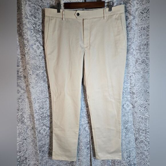 Charles Tyrwhitt slim fit pants light beige size 34x29 short (hemmed) - Picture 1 of 11